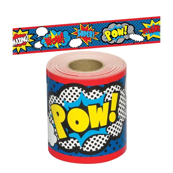 NWT-Teacher Created Resources Superhero Rolled Border Trim, 3” x 50’ - Picture 1 of 9